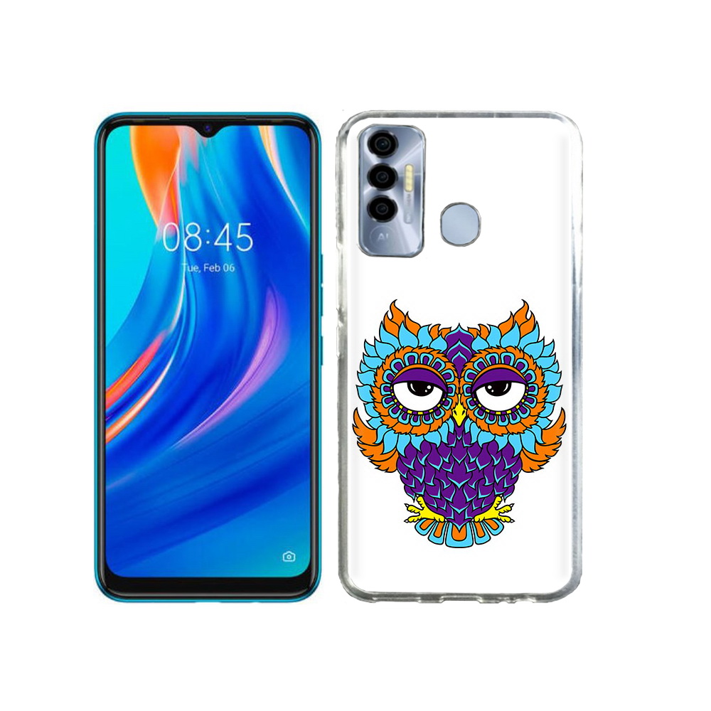 

Чехол MyPads Tocco для Tecno Spark 7P Цветная сова, Прозрачный, Tocco
