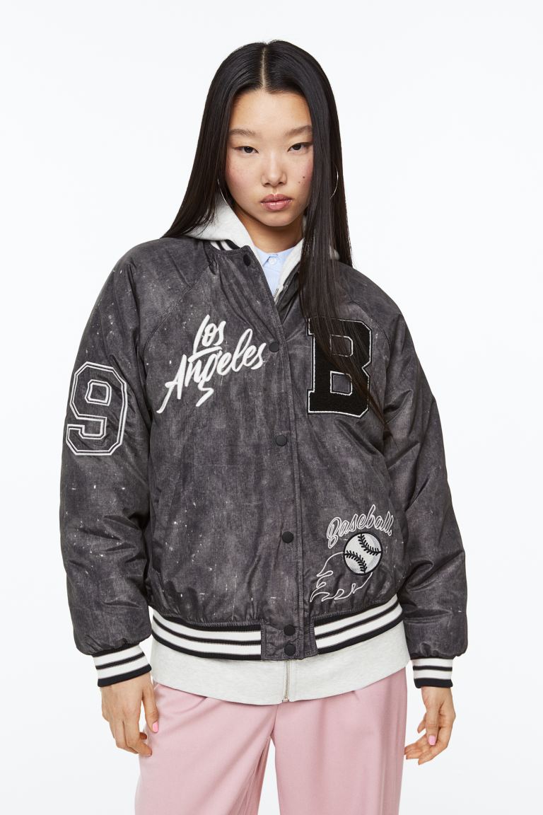 

Бомбер женский H&M 1128229003 серый L (доставка из-за рубежа), 1128229003