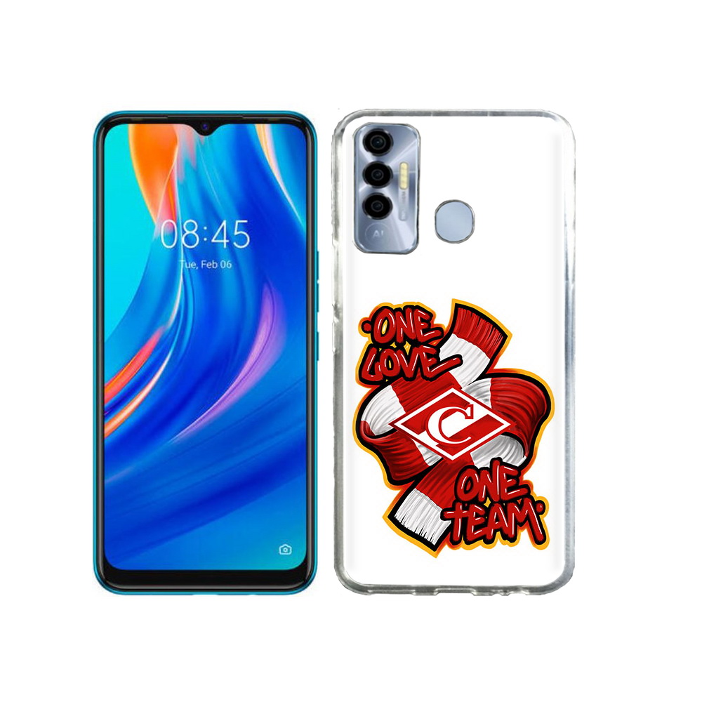 

Чехол MyPads Tocco для Tecno Spark 7P ФК спарак 1 любовь, Прозрачный, Tocco