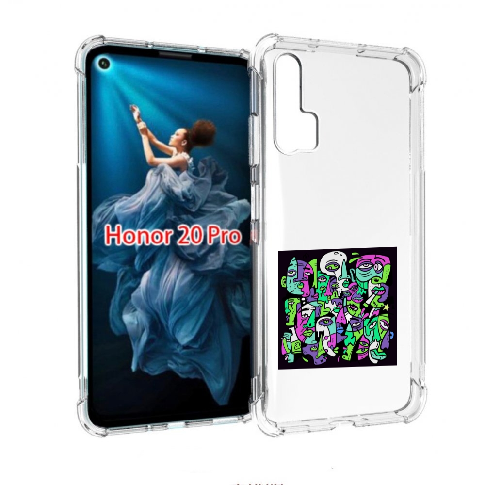 

Чехол бампер MyPads Кривой эфир ATL для Honor 20 Pro противоударный, Прозрачный, Tocco