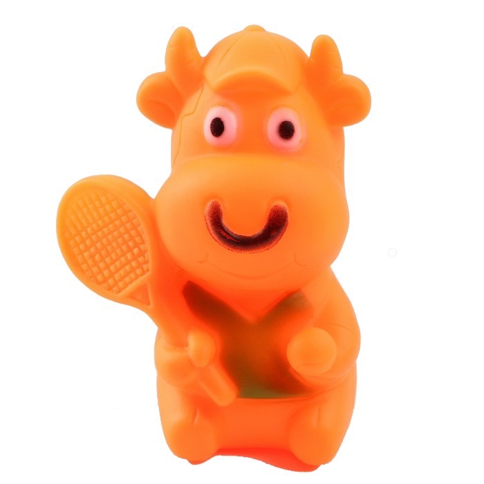 

Игрушка Пижон пищащая Спортивная корова для собак, 10 см, оранжевая