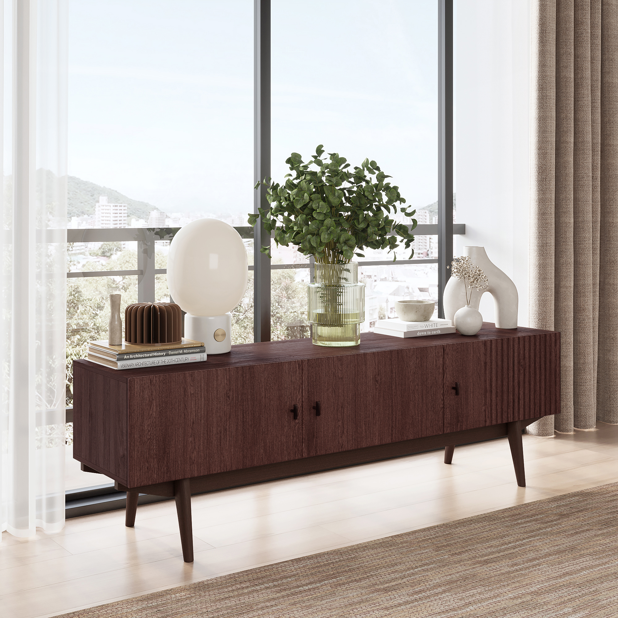 

Тумба под ТВ Сканди Puzzlemebel для ТВ до 65 дюймов челси темно-коричневая, Челси