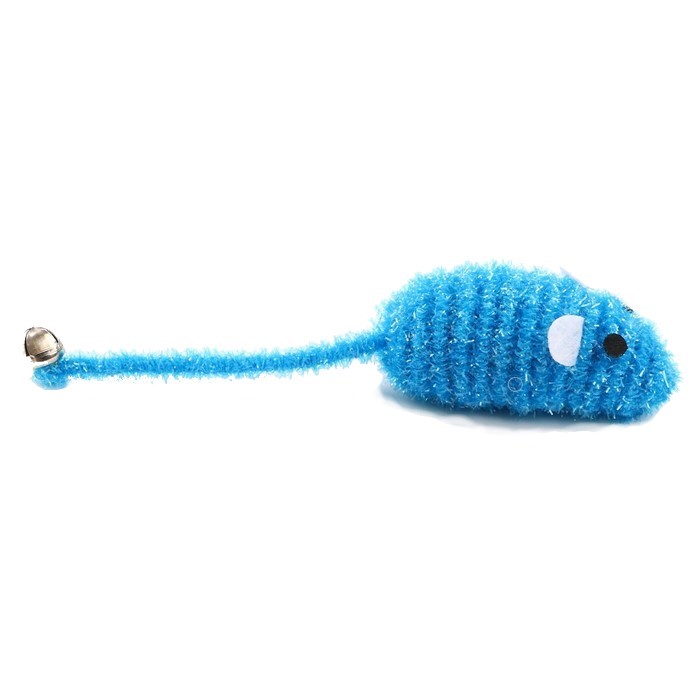 фото Игрушка пижон мышь-погремушка 7 см, синяя