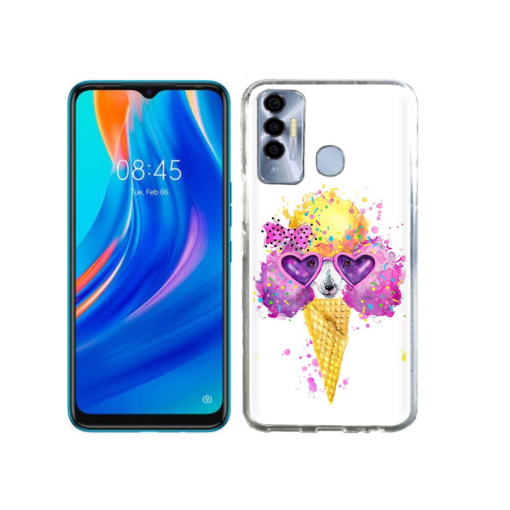 

Чехол MyPads Tocco для Tecno Spark 7P Рожок, Прозрачный, Tocco