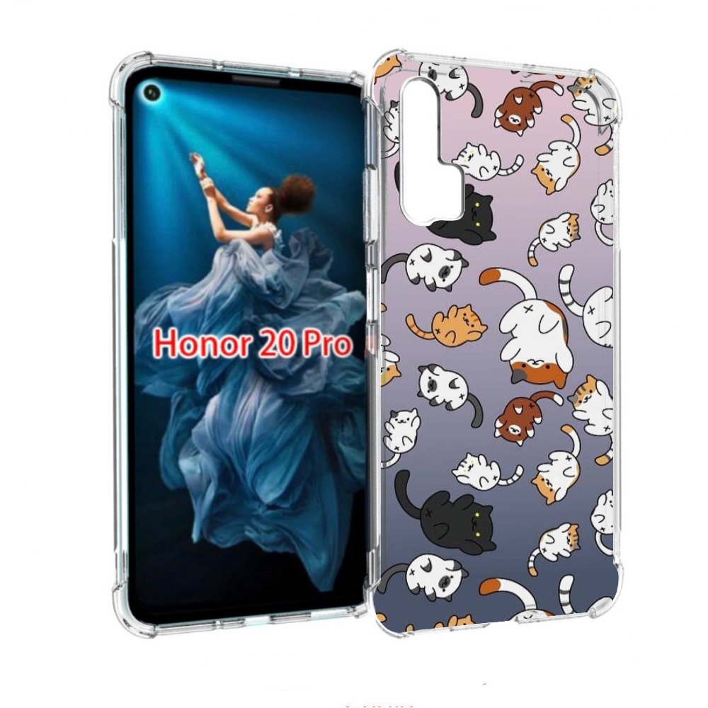 

Чехол бампер MyPads Котики-летают для Honor 20 Pro противоударный, Прозрачный, Tocco