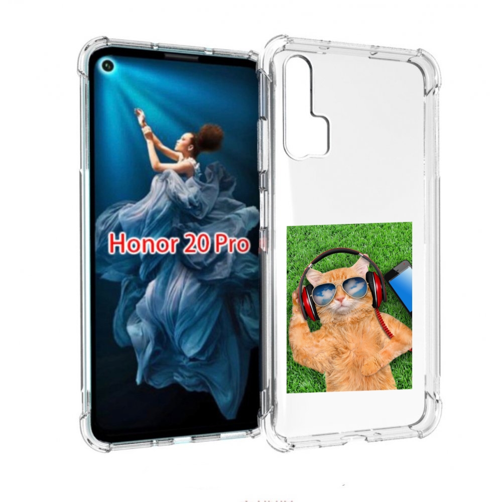 

Чехол бампер MyPads Кот-кайфарик для Honor 20 Pro противоударный, Прозрачный, Tocco