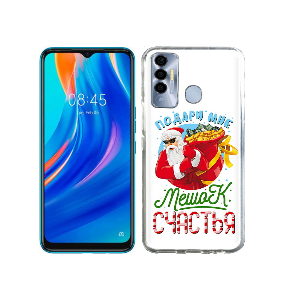 

Чехол MyPads Tocco для Tecno Spark 7P Подарите мне мешок денег, Прозрачный, Tocco