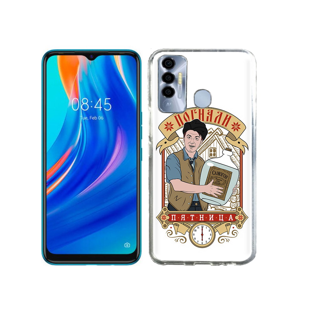 

Чехол MyPads Tocco для Tecno Spark 7P Погнали пятница, Прозрачный, Tocco