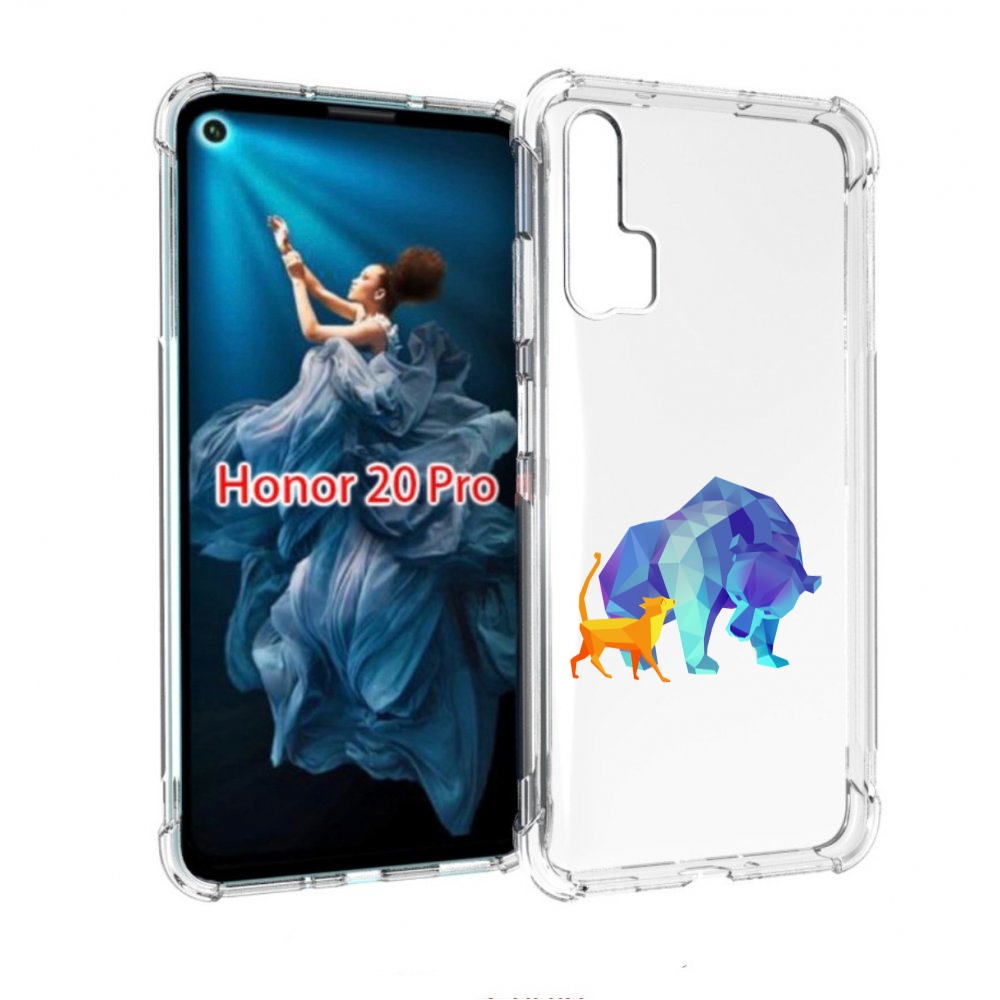 

Чехол бампер MyPads Кот-и-медведь для Honor 20 Pro противоударный, Прозрачный, Tocco