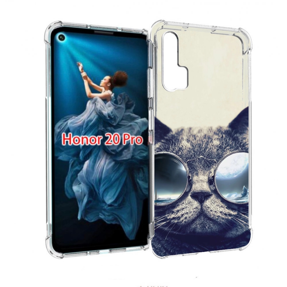 

Чехол бампер MyPads Кот-в-очках-2 для Honor 20 Pro противоударный, Прозрачный, Tocco