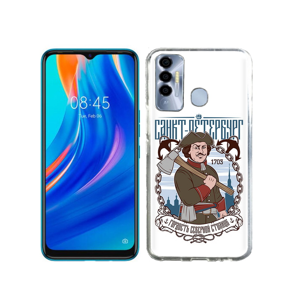 

Чехол MyPads Tocco для Tecno Spark 7P Петр первый, Прозрачный, Tocco