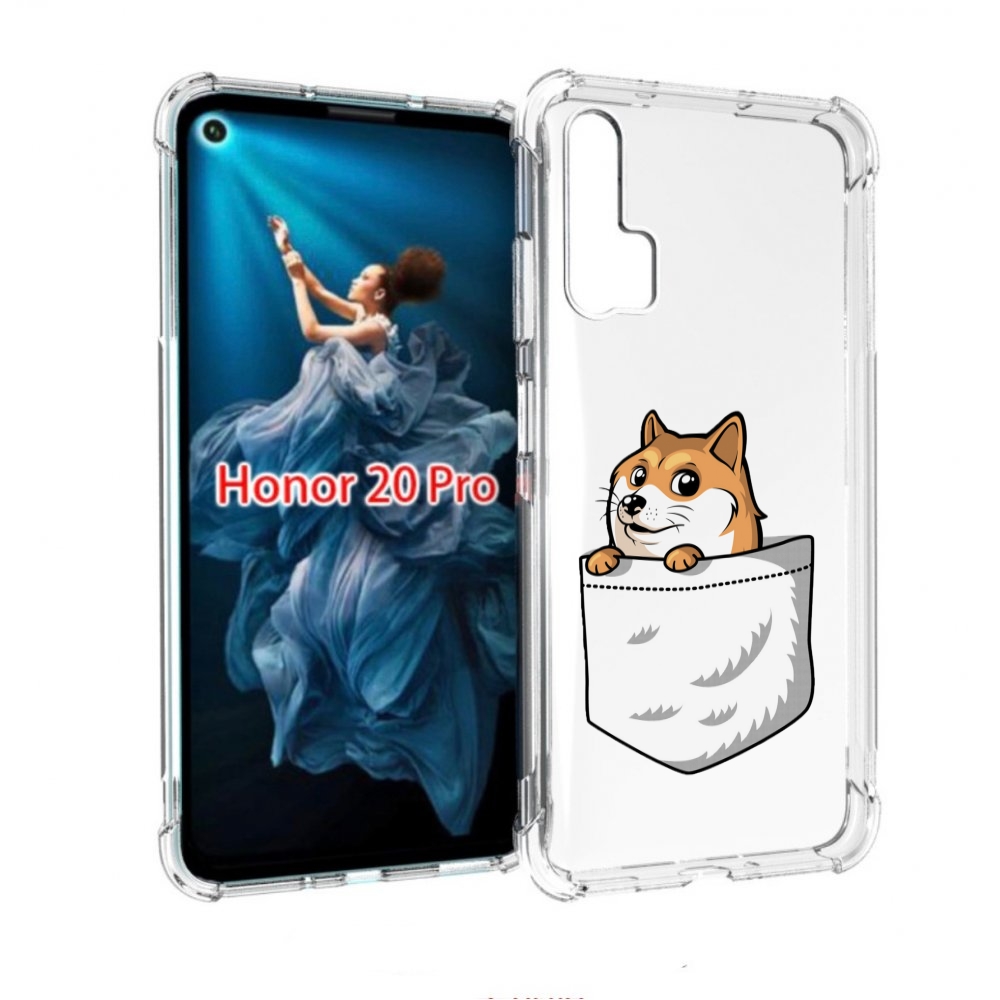 

Чехол бампер MyPads Корги в кармане для Honor 20 Pro противоударный, Прозрачный, Tocco