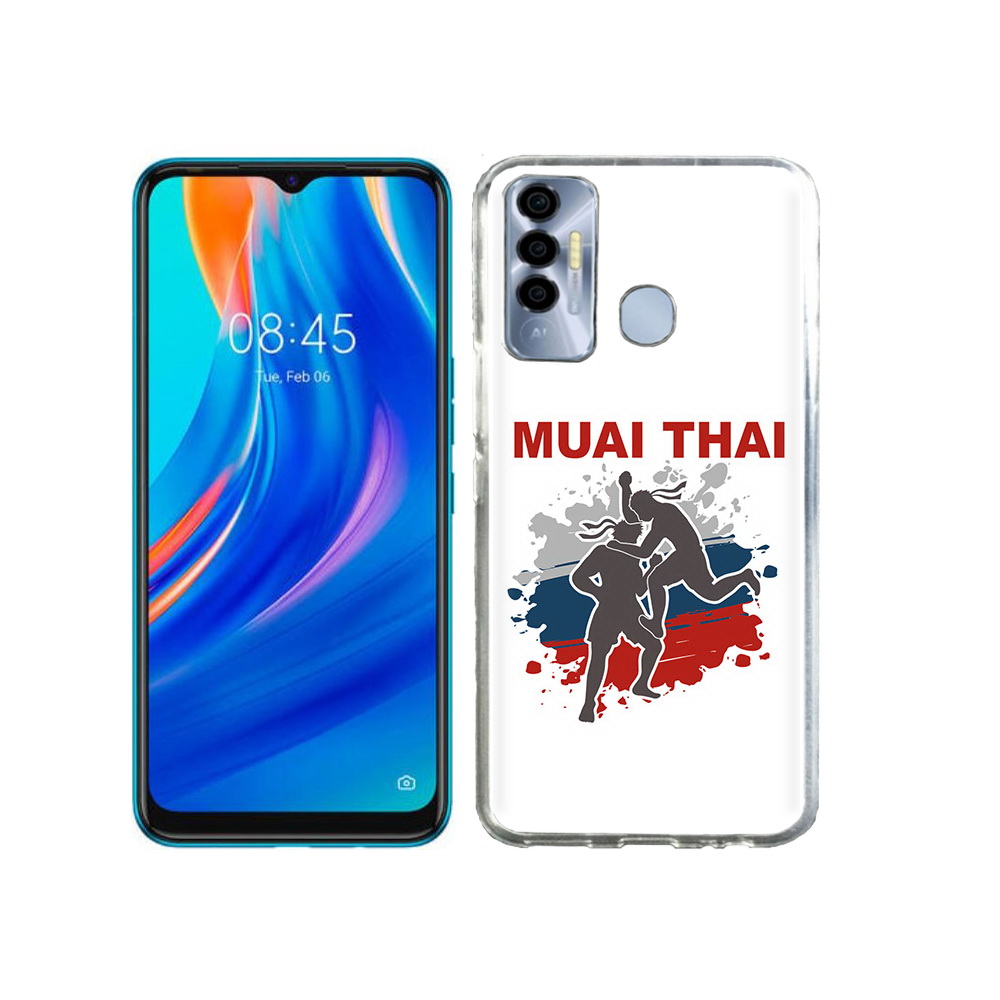 

Чехол MyPads Tocco для Tecno Spark 7P Муайтай, Прозрачный, Tocco