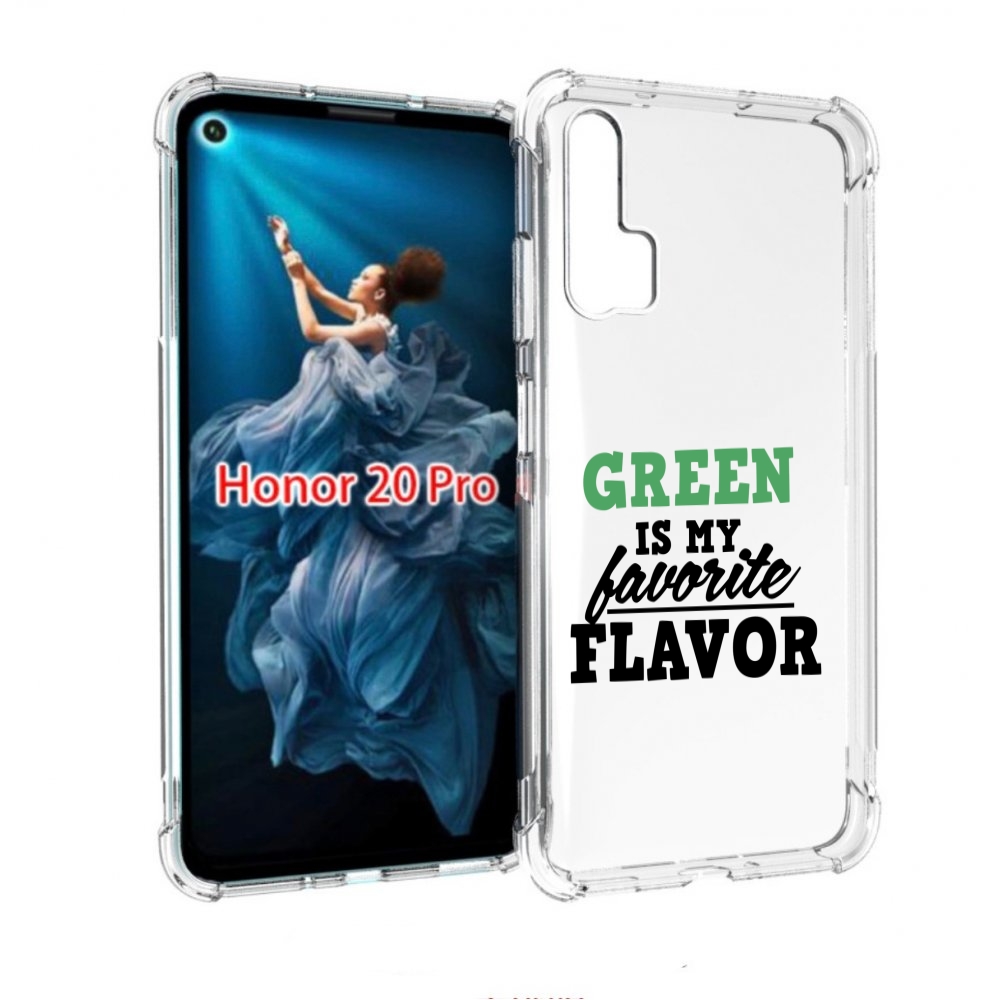 

Чехол бампер MyPads Зеленый-фаворит для Honor 20 Pro противоударный, Прозрачный, Tocco