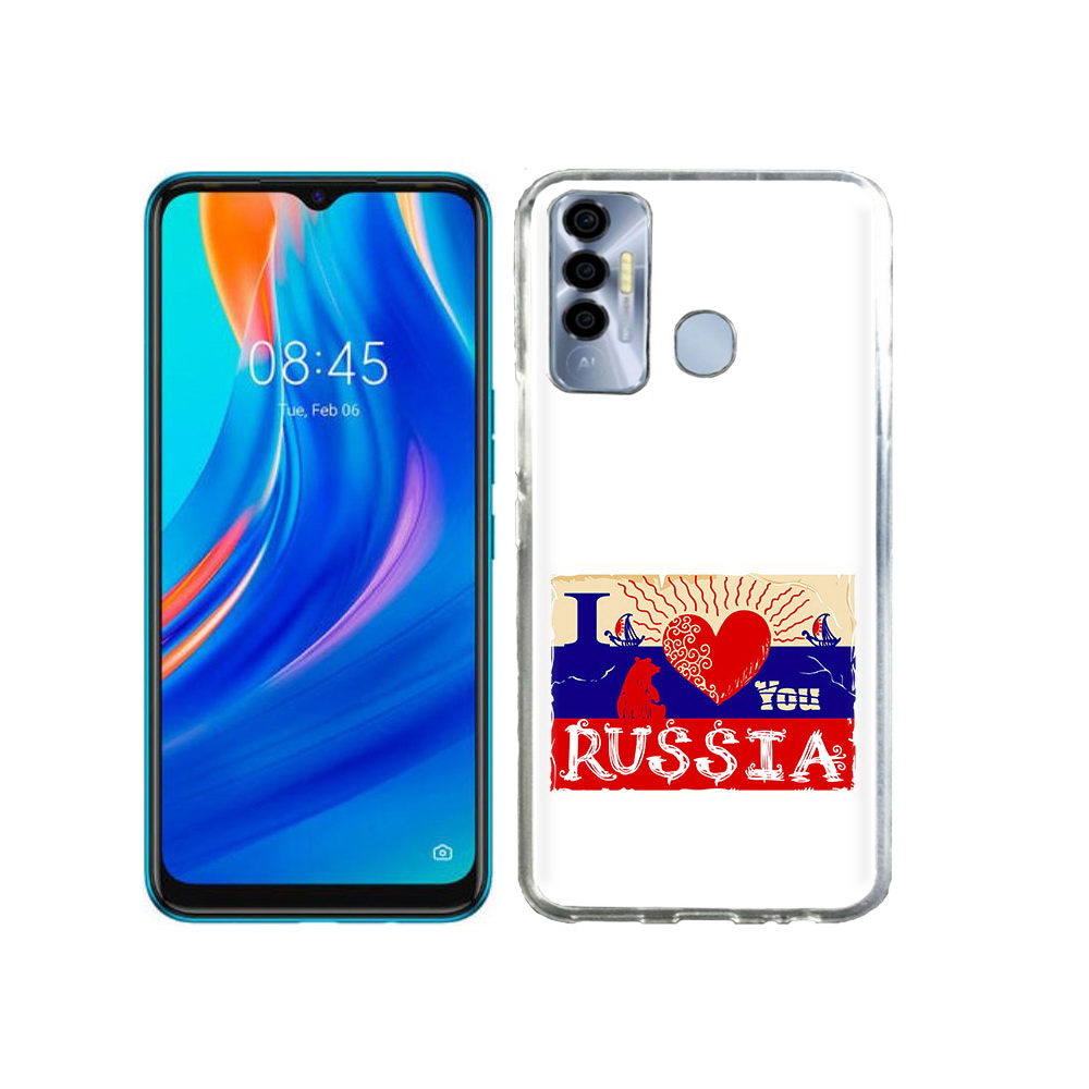 

Чехол MyPads Tocco для Tecno Spark 7P Люблю Россию, Прозрачный, Tocco