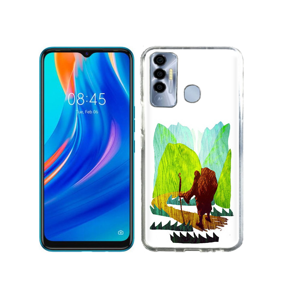 

Чехол MyPads Tocco для Tecno Spark 7P Лесная тропа, Прозрачный, Tocco