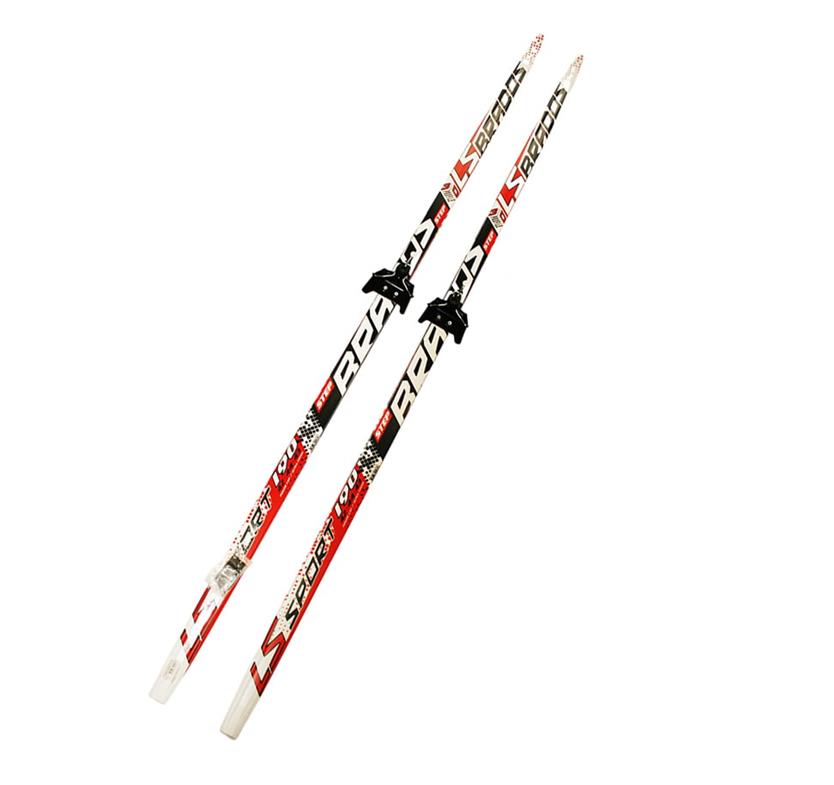 фото Лыжный комплект (лыжи + крепления) 75 мм 175 степ, brados ls sport red stc