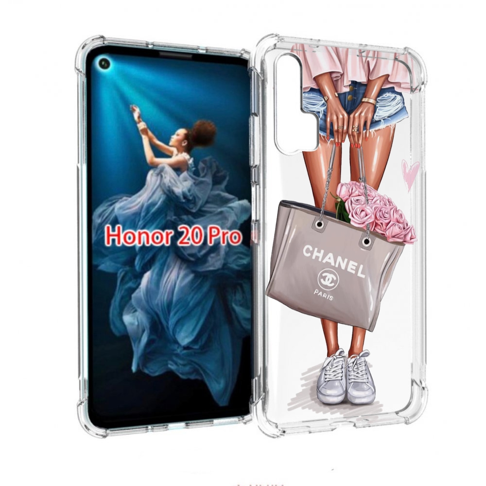 

Чехол бампер MyPads Девушка-с-сумкой женский для Honor 20 Pro пр, Прозрачный, Tocco