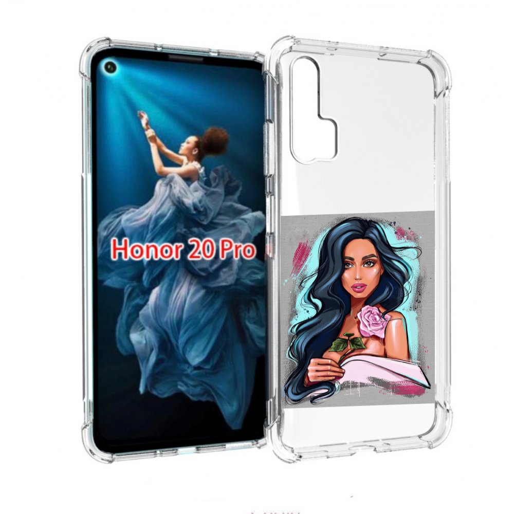 

Чехол бампер MyPads Девушка-с-розовой-розочкой женский для Honor, Прозрачный, Tocco
