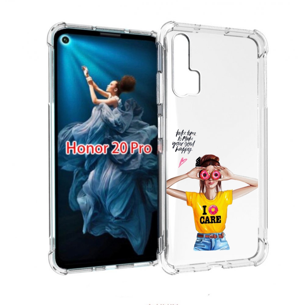 

Чехол бампер MyPads Девушка-с-пончиками женский для Honor 20 Pro, Прозрачный, Tocco