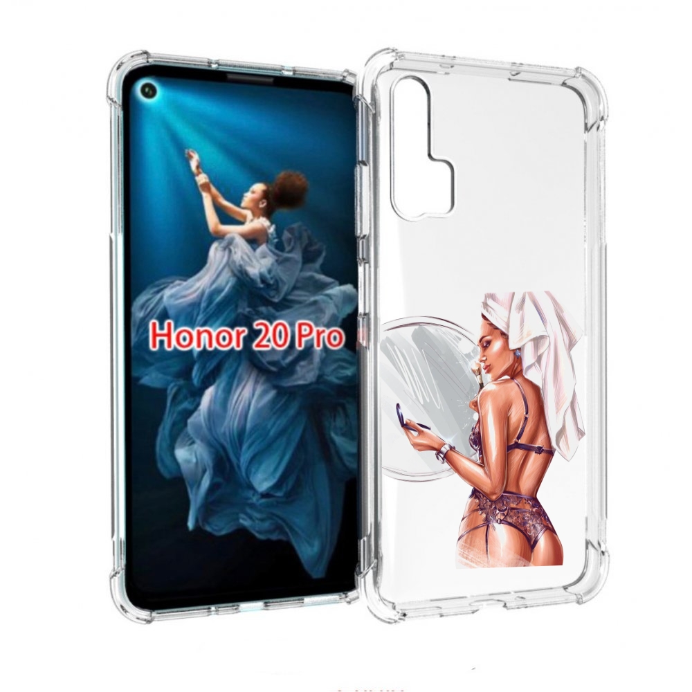 

Чехол бампер MyPads Девушка-с-полотенцем женский для Honor 20 Pr, Прозрачный, Tocco
