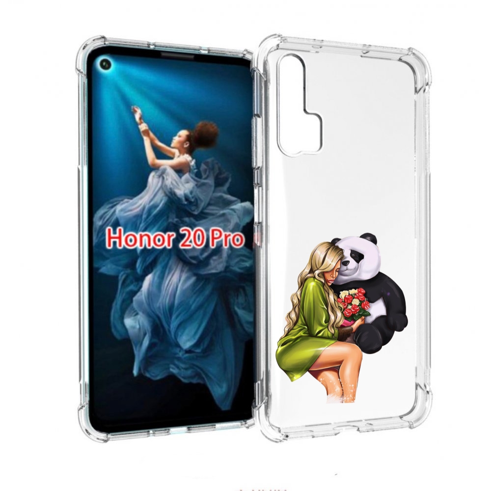 

Чехол бампер MyPads Девушка-с-пандой-с-букетом женский для Honor, Прозрачный, Tocco