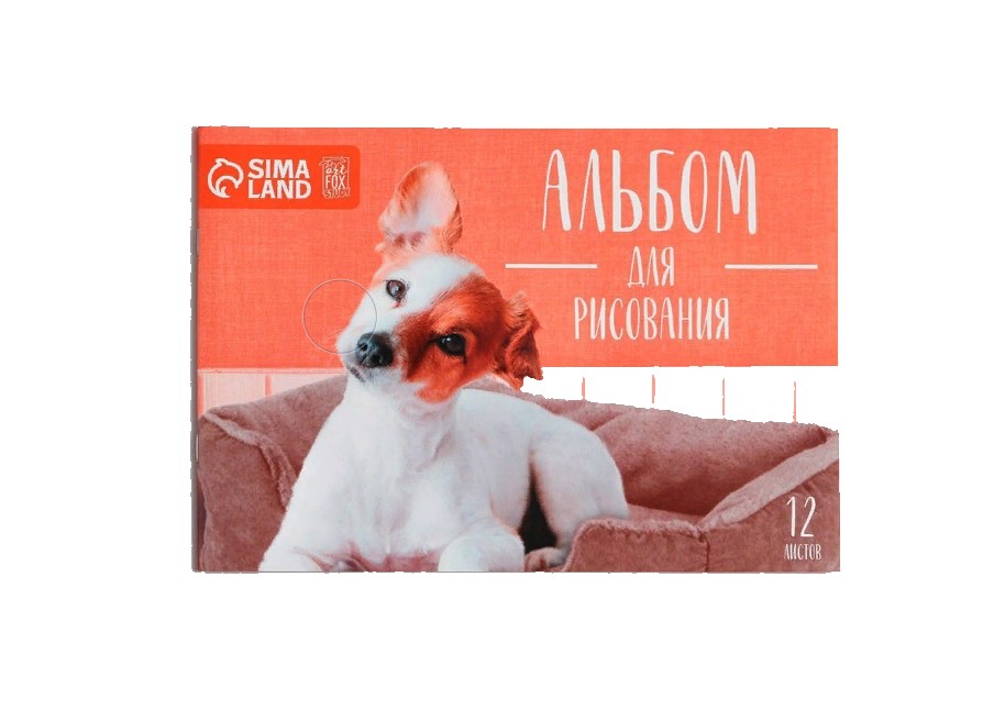 

Альбом для рисования на скрепках, 12 листов "Щеночек"