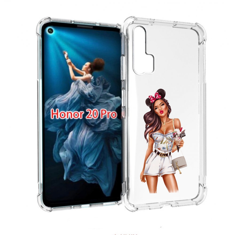 

Чехол бампер MyPads Девушка-микки для Honor 20 Pro противоударный, Прозрачный, Tocco