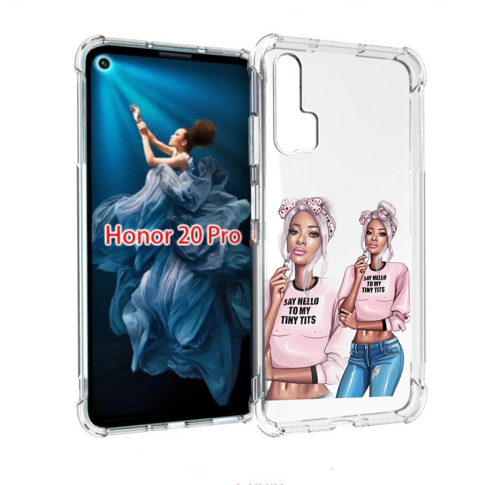 

Чехол бампер MyPads Девушка-в-розовой-футболке женский для Honor, Прозрачный, Tocco