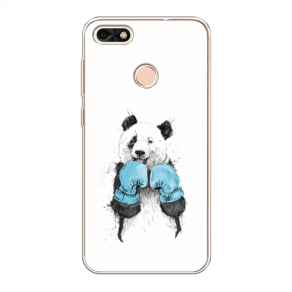 

Чехол на Huawei Nova Lite (2017) "Панда боксер", Голубой;белый;серый, 64750-1