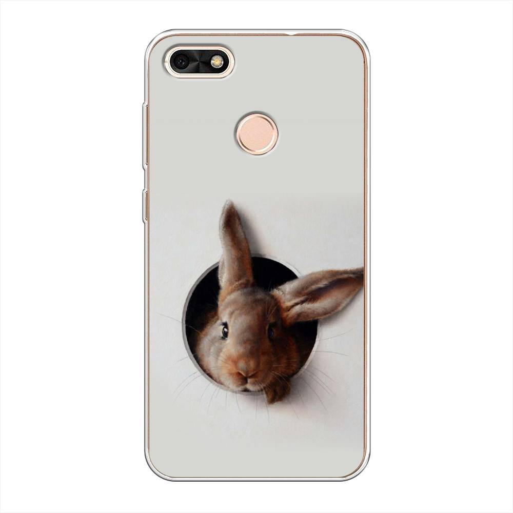 

Чехол на Huawei Nova Lite (2017) "Любопытный кролик", Серый;коричневый, 64750-1