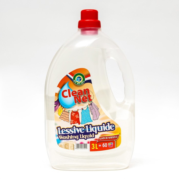 

Гель для стирки Clean Net, Savone de marseille, 3 л