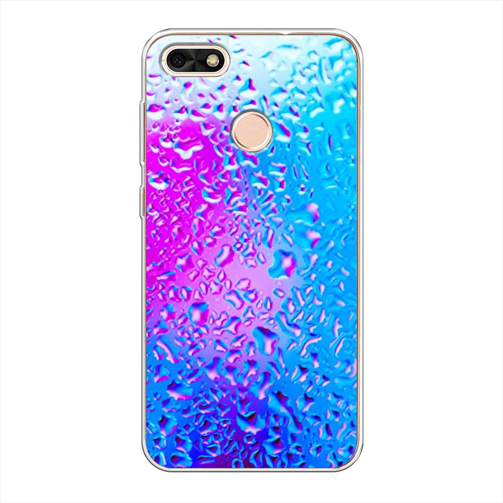 

Чехол на Huawei Nova Lite (2017) "Капли на стекле", Голубой;розовый, 64750-3