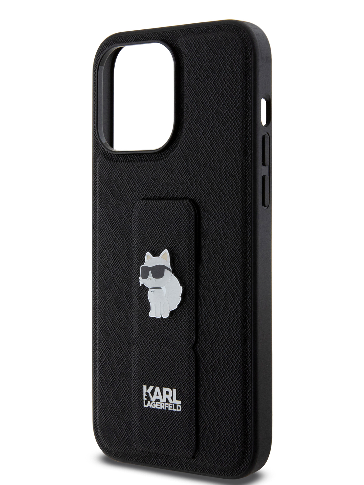 Чехол Karl Lagerfeld для iPhone 13 Pro Max из экокожи с функцией подставки Hard Black