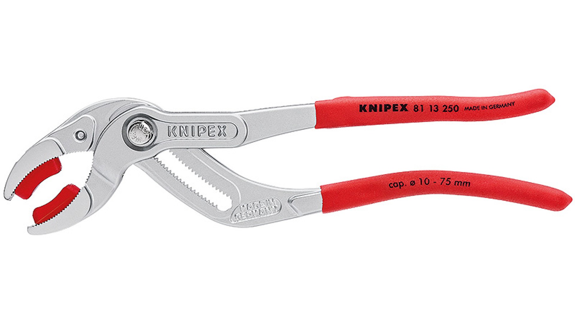 

Клещи Knipex переставные трубные, зев 10-75 мм, длина 250 мм, KN-8113250