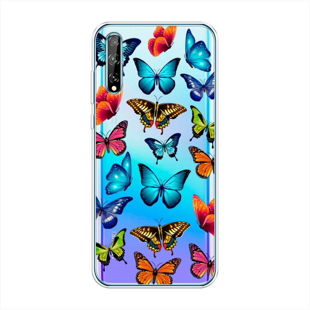 фото Чехол awog "разные бабочки" для huawei p smart s