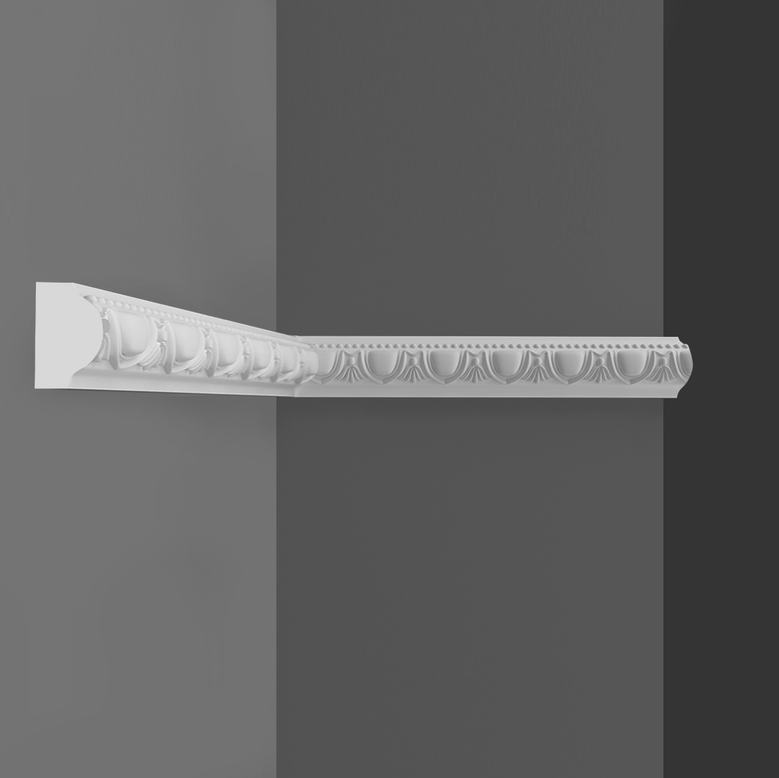 

Молдинг c рисунком Decomaster D128 под покраску, 27*15*2000 мм, негибкий, 16 штук, Белый, 16D128