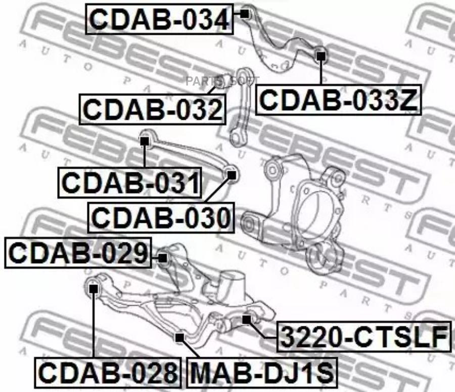 

Сайлентблок задней поперечной тяги FEBEST CDAB-033Z