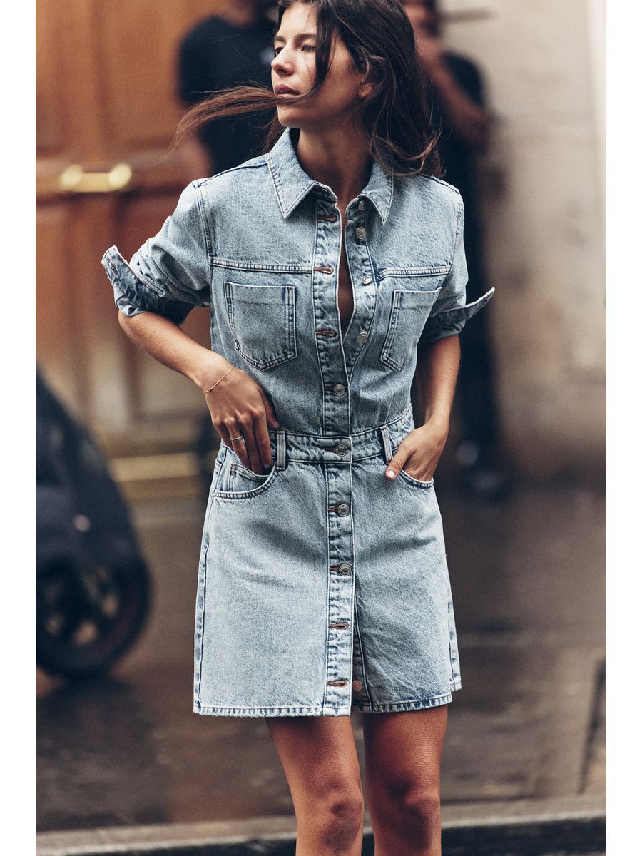 

Платье женское ZARA 018790364 голубое S, Голубой, 018790364