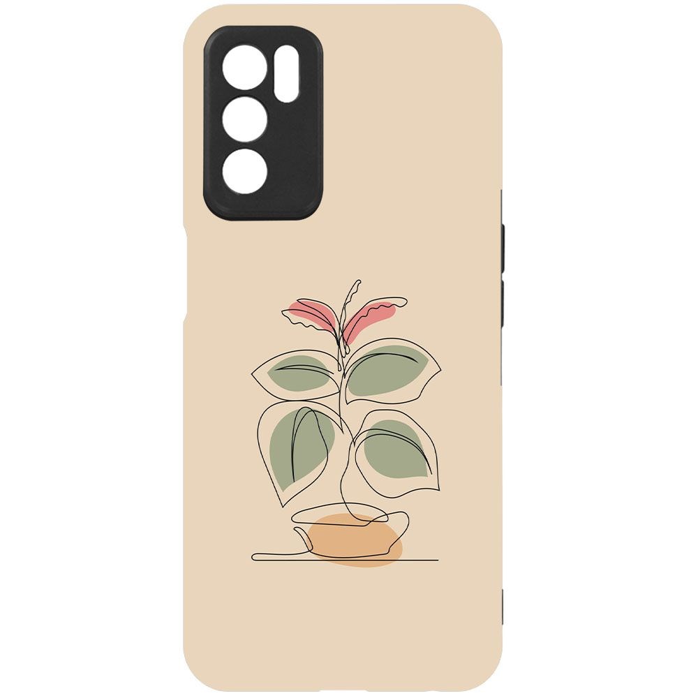 

Чехол-накладка Krutoff Soft Case Цветок для Oppo A16 черный