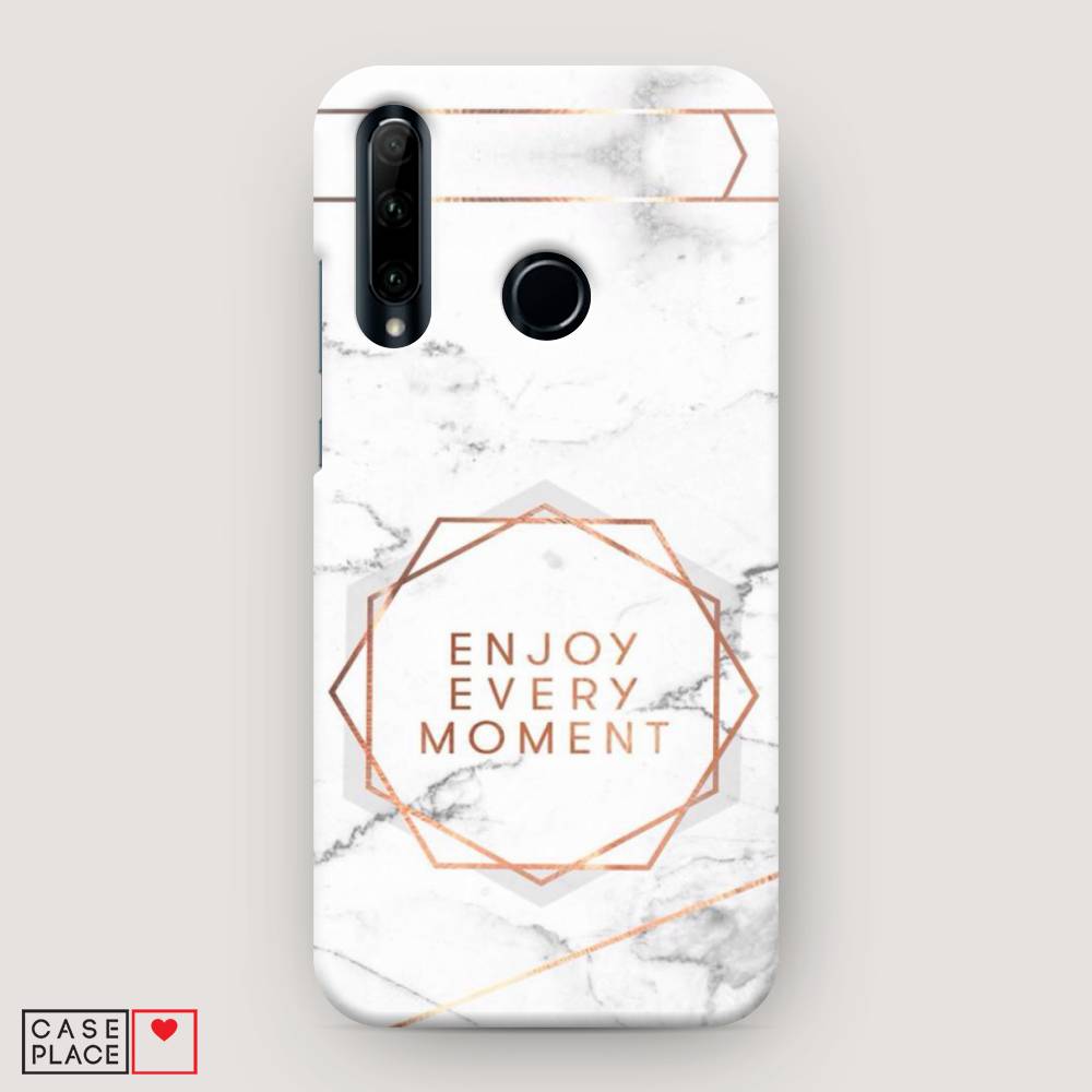 фото Чехол awog "enjoy every moment мрамор" для honor 10i