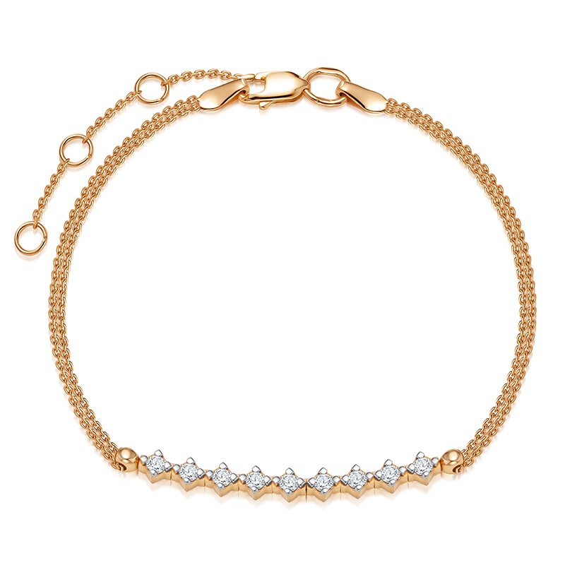 

Браслет из золота р. 16,5 Vesna jewelry 51062-151-00-00, фианит, 51062-151-00-00