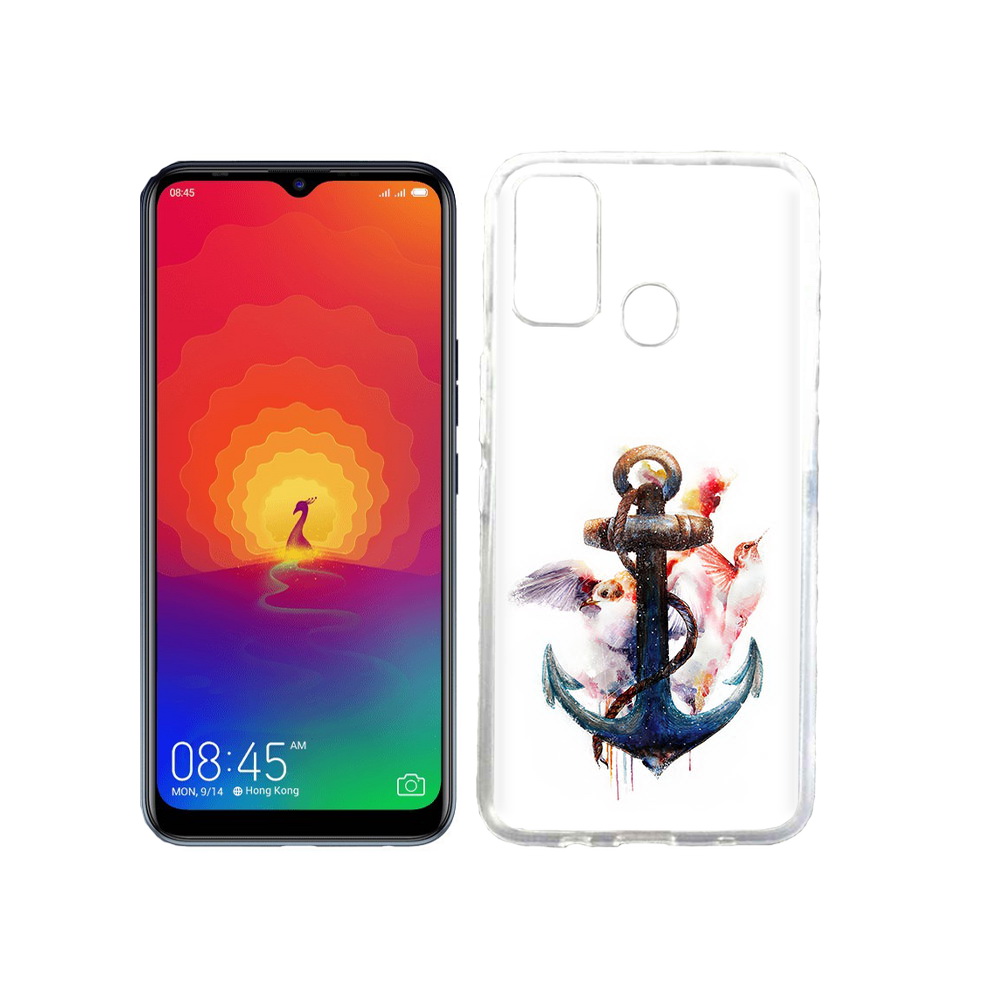 

Чехол MyPads Tocco для Tecno Spark 4 якорь с птицами, Прозрачный, Tocco