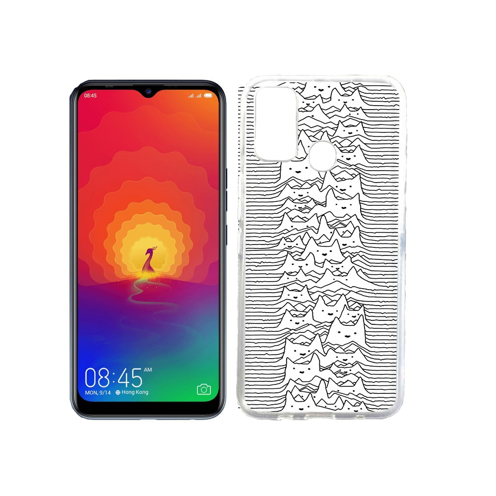 

Чехол MyPads Tocco для Tecno Spark 4 черно белые коты 3D, Прозрачный, Tocco