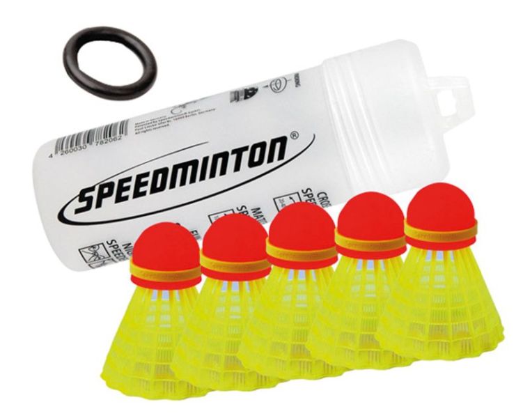Воланы для кроссминтона Speedminton SpeederTube Match x5, Yellow