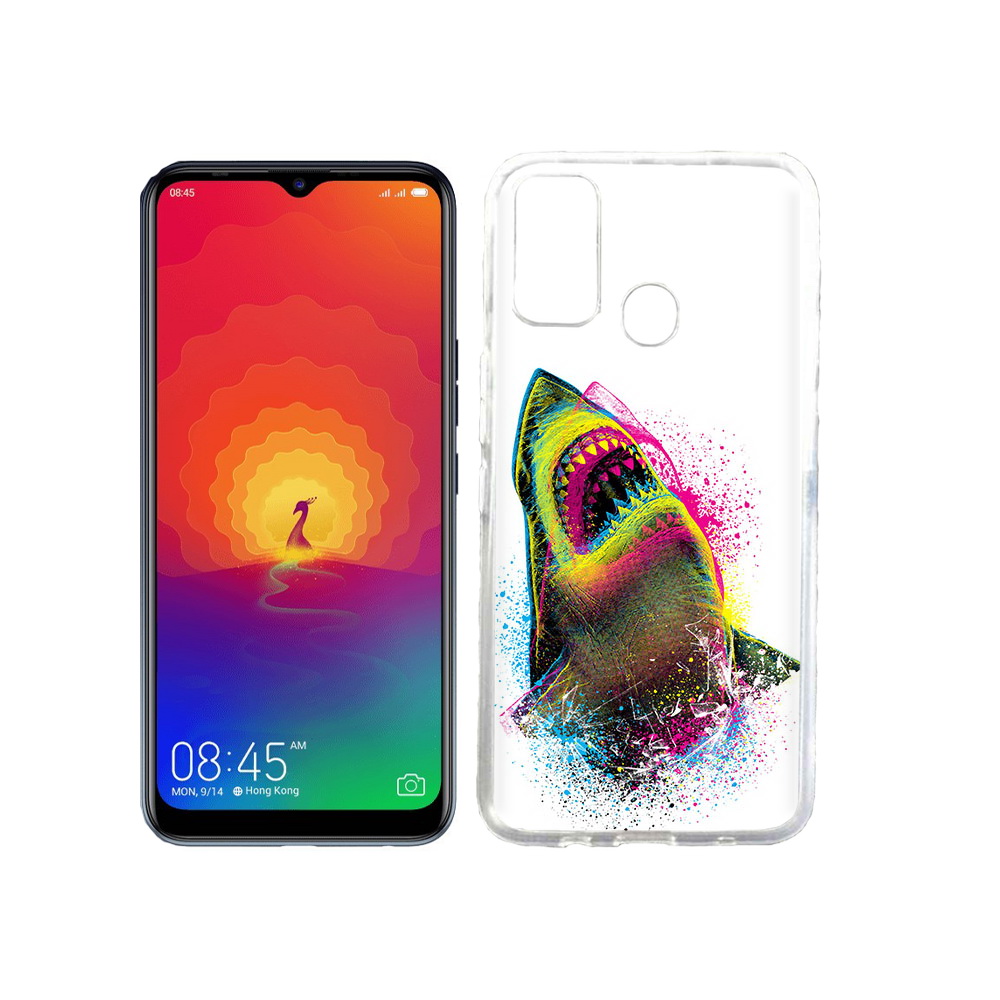 

Чехол MyPads Tocco для Tecno Spark 4 челюсти-2, Прозрачный, Tocco