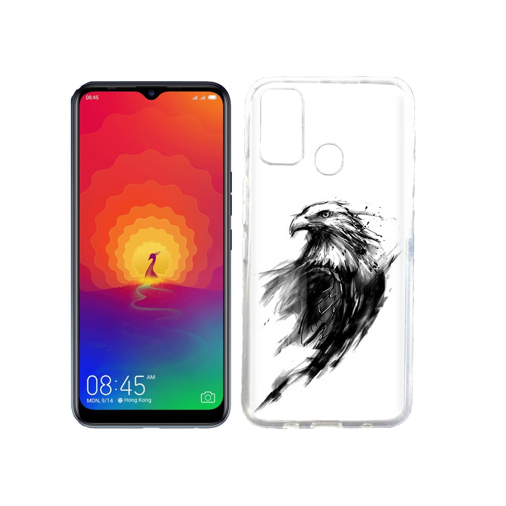 

Чехол MyPads Tocco для Tecno Spark 4 чб птица, Прозрачный, Tocco