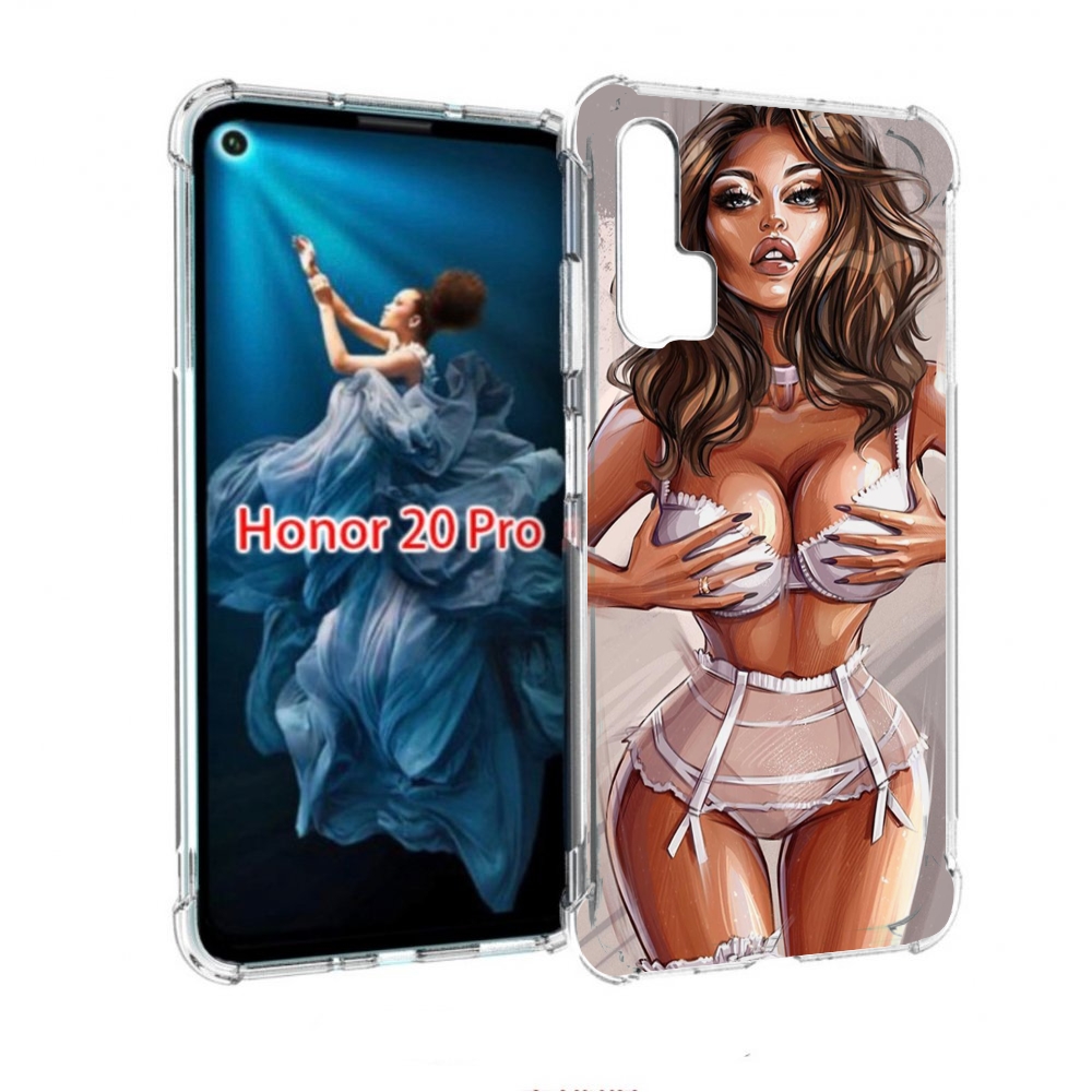 

Чехол бампер MyPads Девушка-в-кружевном для Honor 20 Pro противо, Прозрачный, Tocco
