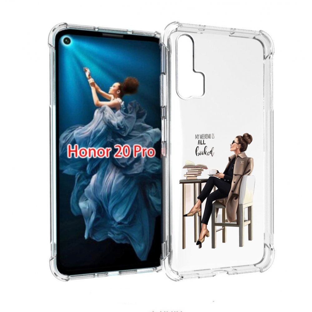 

Чехол бампер MyPads Девушка-в-кофейне для Honor 20 Pro противоуд, Прозрачный, Tocco