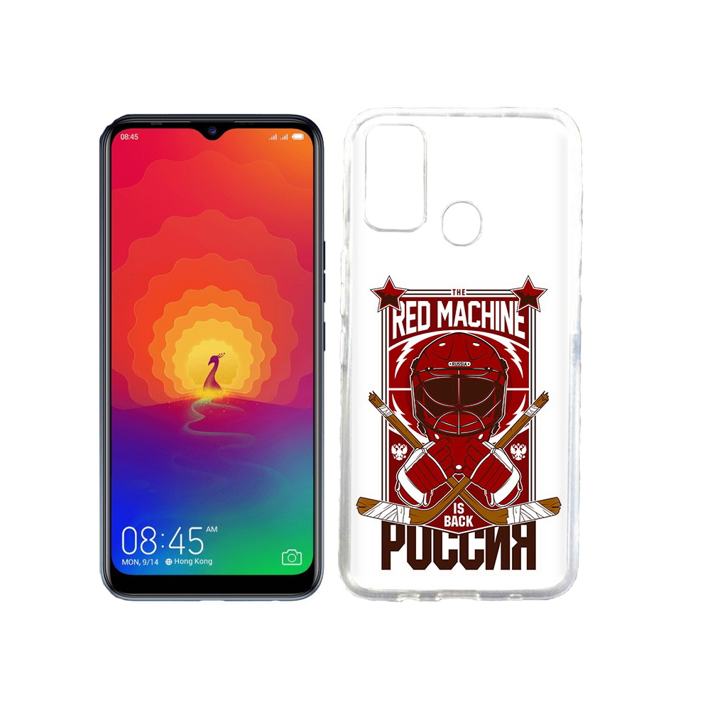 

Чехол MyPads Tocco для Tecno Spark 4 хоккей россия, Прозрачный, Tocco